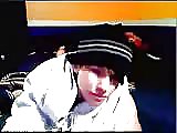 Ninja boy fingers his ass and shows his body