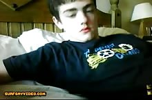 English boy wanks his giant cock