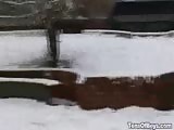 in the snow before fuck