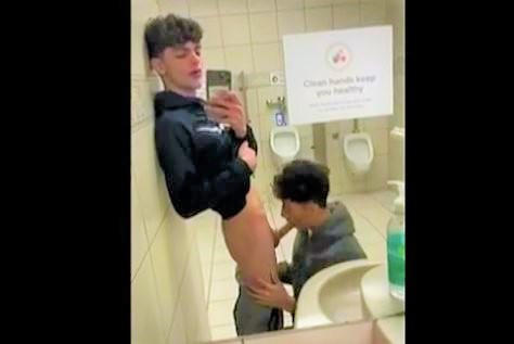 twinks in shopping mall restroom