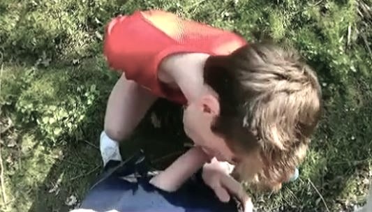 twink outdoors blowjob and sex