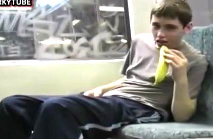 Boy masturbating on the train 🚍